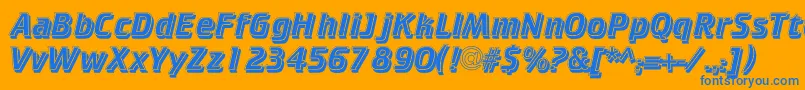 Cricketinlineshadowc Font – Blue Fonts on Orange Background