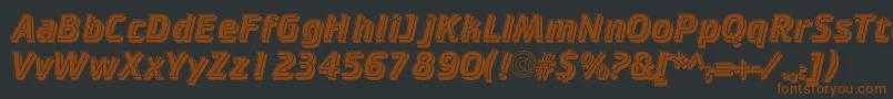 Cricketinlineshadowc-fontti – ruskeat fontit mustalla taustalla