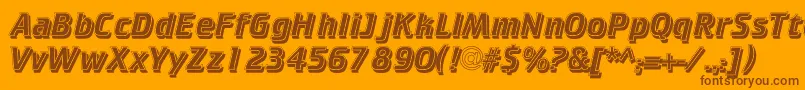 Шрифт Cricketinlineshadowc – коричневые шрифты на оранжевом фоне