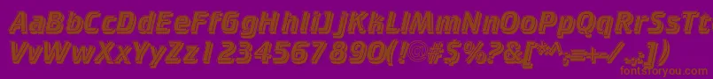 フォントCricketinlineshadowc – 紫色の背景に茶色のフォント