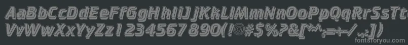 Cricketinlineshadowc-Schriftart – Graue Schriften auf schwarzem Hintergrund