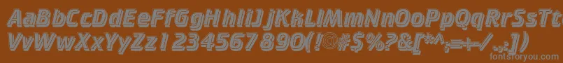 フォントCricketinlineshadowc – 茶色の背景に灰色の文字