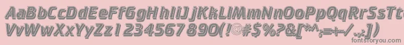 Cricketinlineshadowc Font – Gray Fonts on Pink Background