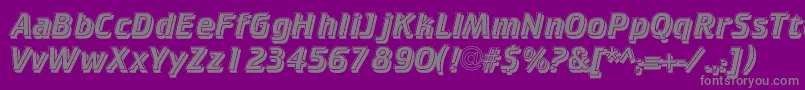 Cricketinlineshadowc-Schriftart – Graue Schriften auf violettem Hintergrund