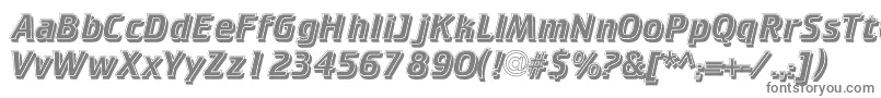 フォントCricketinlineshadowc – 白い背景に灰色の文字