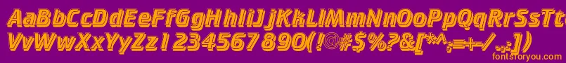 Cricketinlineshadowc Font – Orange Fonts on Purple Background