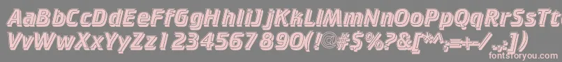 Cricketinlineshadowc-Schriftart – Rosa Schriften auf grauem Hintergrund