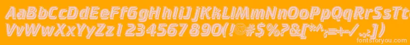Cricketinlineshadowc-Schriftart – Rosa Schriften auf orangefarbenem Hintergrund