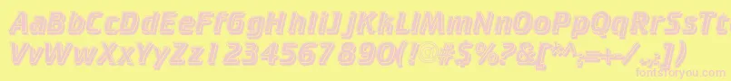 Cricketinlineshadowc Font – Pink Fonts on Yellow Background