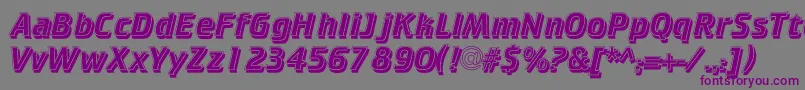 Cricketinlineshadowc Font – Purple Fonts on Gray Background