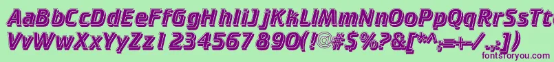 Cricketinlineshadowc Font – Purple Fonts on Green Background