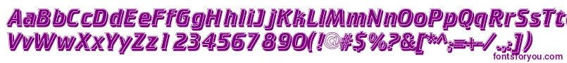 Cricketinlineshadowc Font – Purple Fonts on White Background