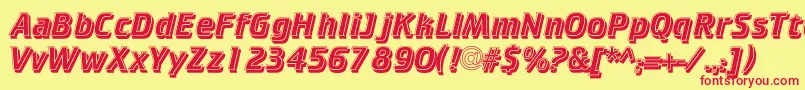Cricketinlineshadowc Font – Red Fonts on Yellow Background