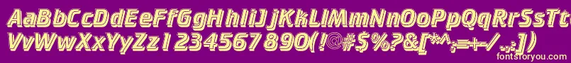 Cricketinlineshadowc Font – Yellow Fonts on Purple Background