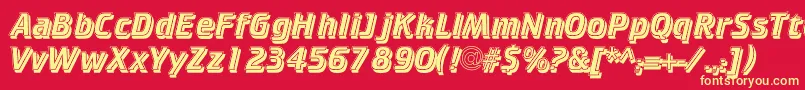 Cricketinlineshadowc Font – Yellow Fonts on Red Background
