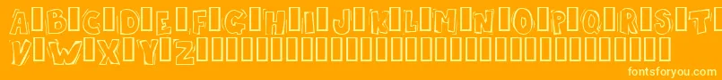 Czcionka Skrotfon – żółte czcionki na pomarańczowym tle