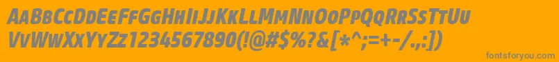 CoreSansMSc77CnExtraboldItalic Font – Gray Fonts on Orange Background