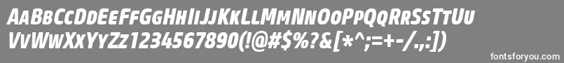 CoreSansMSc77CnExtraboldItalic Font – White Fonts on Gray Background
