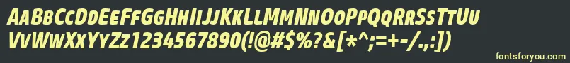 CoreSansMSc77CnExtraboldItalic Font – Yellow Fonts on Black Background