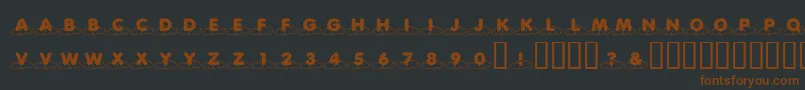 Шрифт KrCloudNine – коричневые шрифты на чёрном фоне