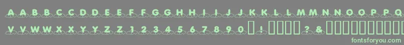 KrCloudNine-fontti – vihreät fontit harmaalla taustalla