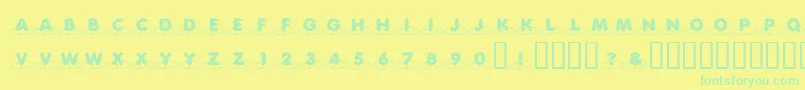 KrCloudNine Font – Green Fonts on Yellow Background