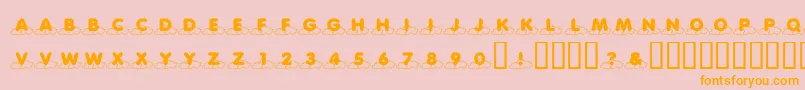 KrCloudNine Font – Orange Fonts on Pink Background