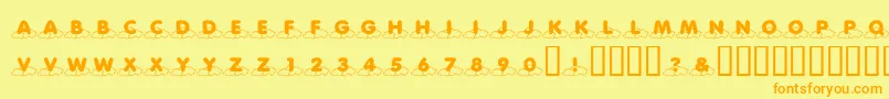 KrCloudNine Font – Orange Fonts on Yellow Background