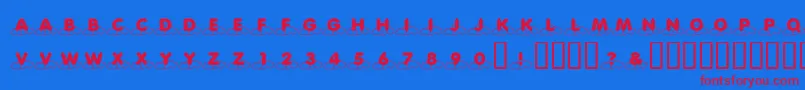 KrCloudNine Font – Red Fonts on Blue Background