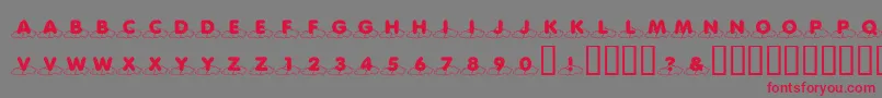 KrCloudNine Font – Red Fonts on Gray Background