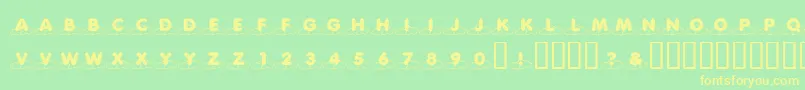 KrCloudNine Font – Yellow Fonts on Green Background