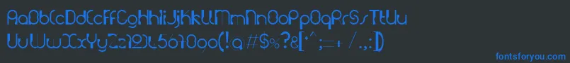 Grutchconstrukt-fontti – siniset fontit mustalla taustalla