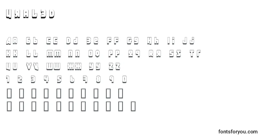 A fonte Ural3D – alfabeto, números, caracteres especiais