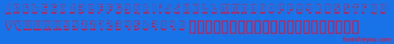 Ural3D-Schriftart – Rote Schriften auf blauem Hintergrund