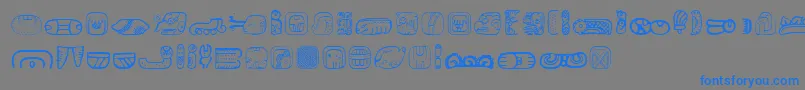 MesoamericaDingsThree Font – Blue Fonts on Gray Background