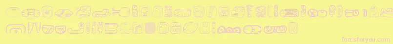 MesoamericaDingsThree Font – Pink Fonts on Yellow Background