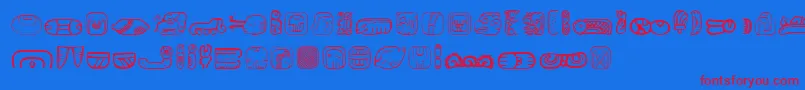 MesoamericaDingsThree Font – Red Fonts on Blue Background