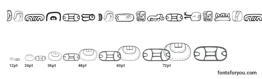 Größen der Schriftart MesoamericaDingsThree