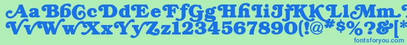BryantRegular Font – Blue Fonts on Green Background