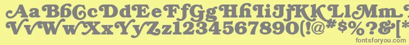 フォントBryantRegular – 黄色の背景に灰色の文字