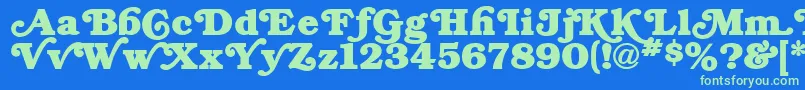 BryantRegular Font – Green Fonts on Blue Background