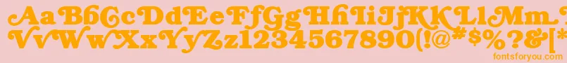 BryantRegular-fontti – oranssit fontit vaaleanpunaisella taustalla