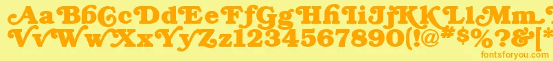 BryantRegular-fontti – oranssit fontit keltaisella taustalla