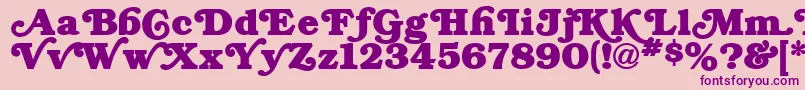 フォントBryantRegular – ピンクの背景に紫のフォント