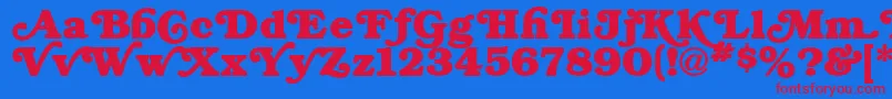 BryantRegular Font – Red Fonts on Blue Background