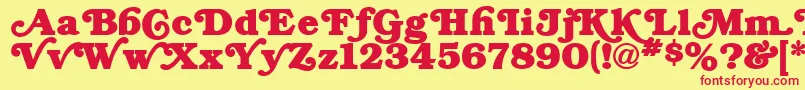 BryantRegular Font – Red Fonts on Yellow Background