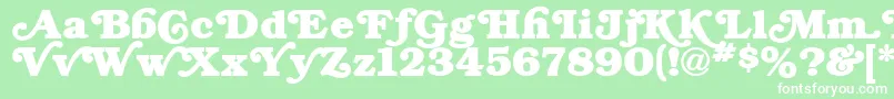 BryantRegular-fontti – valkoiset fontit vihreällä taustalla