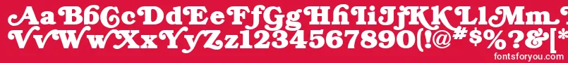 BryantRegular-fontti – valkoiset fontit punaisella taustalla