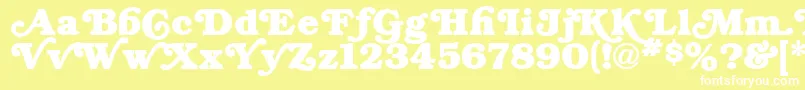 BryantRegular-fontti – valkoiset fontit keltaisella taustalla