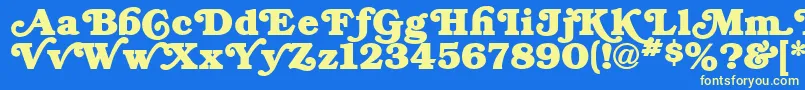 BryantRegular Font – Yellow Fonts on Blue Background